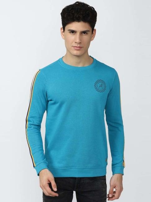 academy by van heusen blue slim fit striped sweatshirts