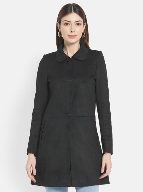 mettle black cotton coat