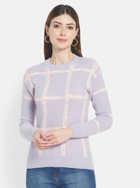 mettle purple chequered pullover