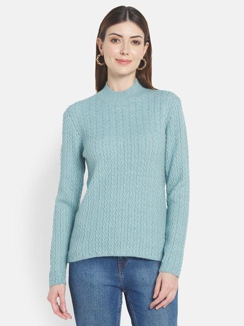 mettle blue self pattern pullover