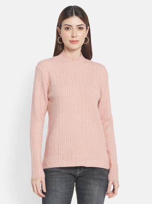 mettle pink self pattern pullover