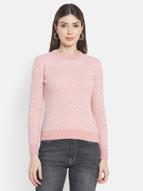 mettle raspberry geometric print pullover