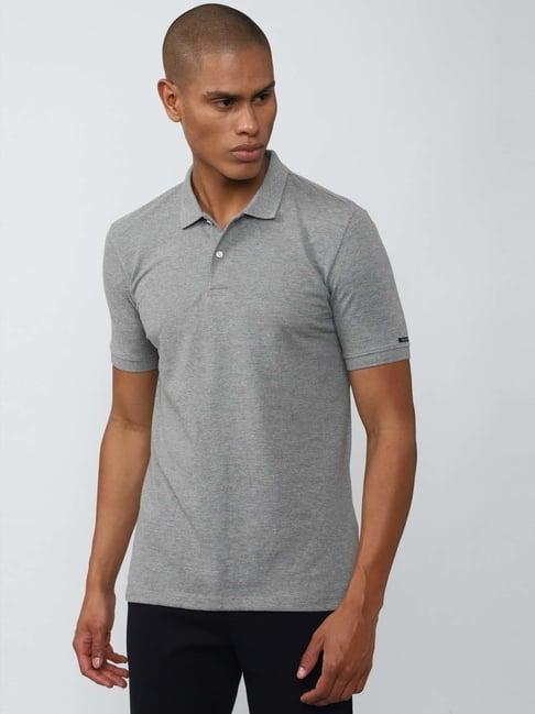 van heusen flex grey regular fit polo t-shirts