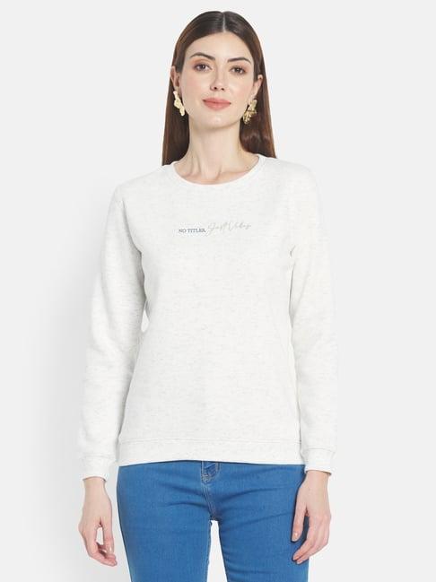 mettle white regular fit sweatshirt