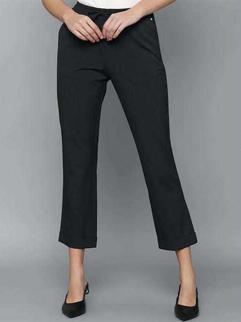 allen solly black mid rise pants