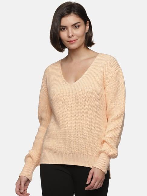 isu light orange cotton knitted sweater