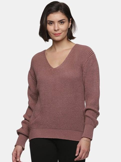 isu mauve cotton knitted sweater