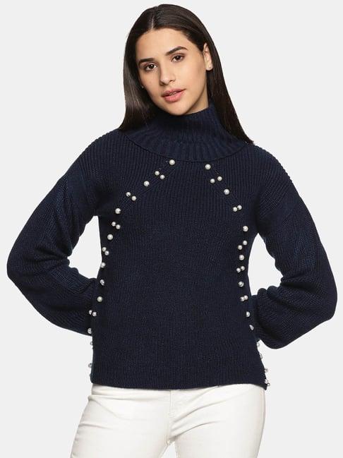 isu navy cotton knitted sweater