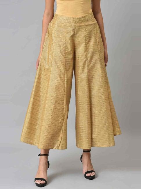 w golden embroidered palazzos