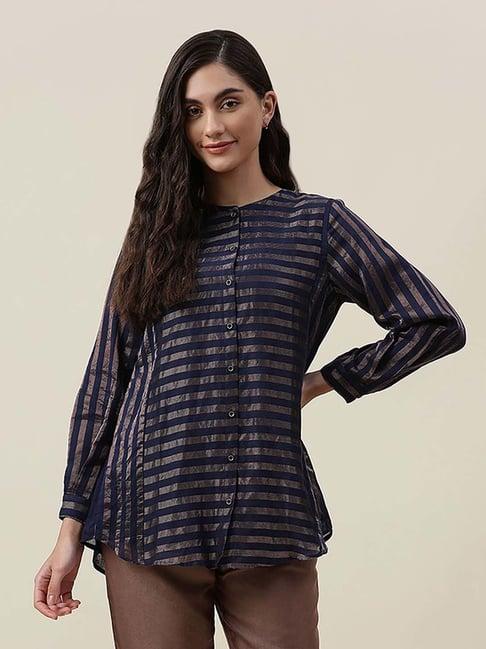 fabindia blue striped tunic