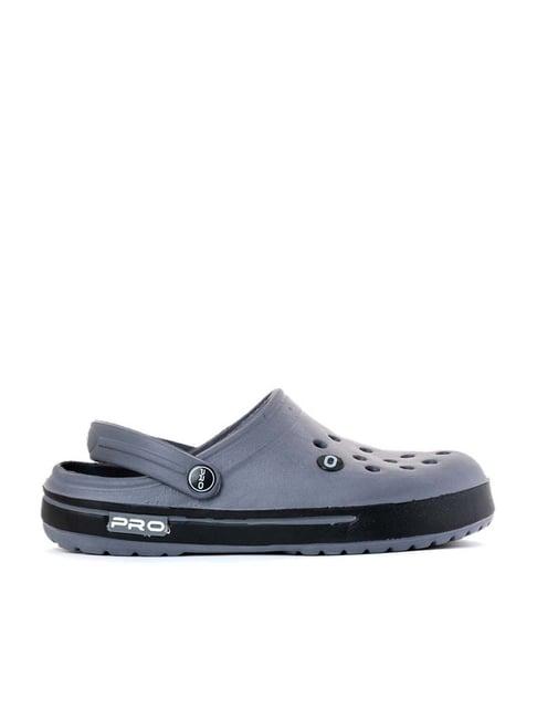 khadim men's grey back strap clogs