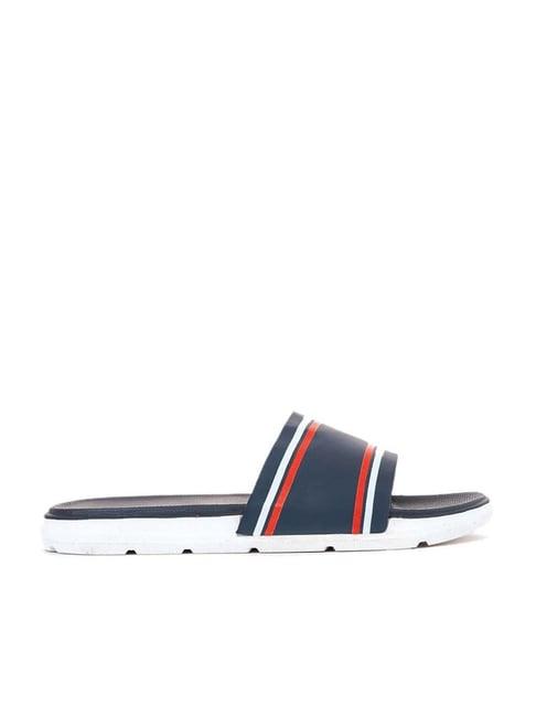 khadim men's navy slides