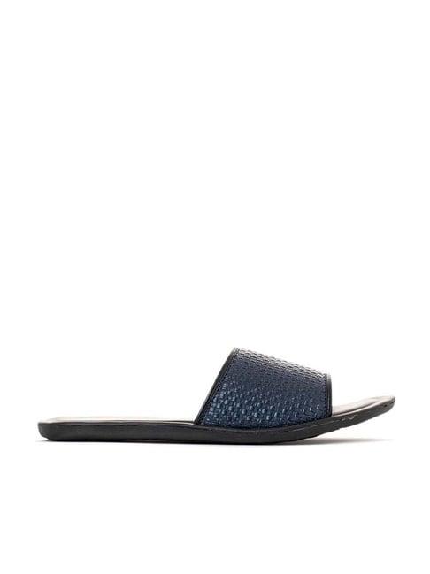 khadim men's navy slides