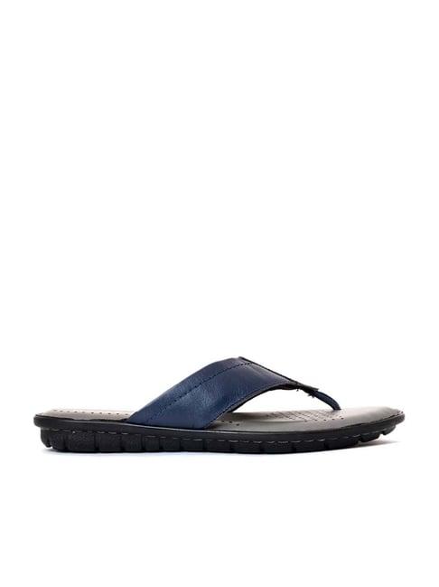 khadim men's navy flip flops