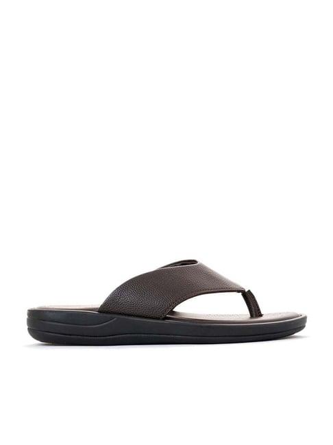 khadim men's brown flip flops