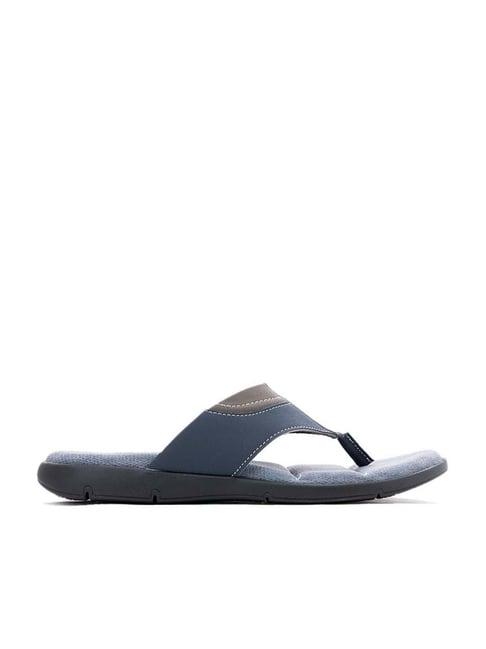 khadim men's navy flip flops