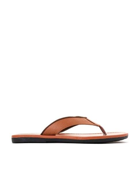 khadim men's tan flip flops