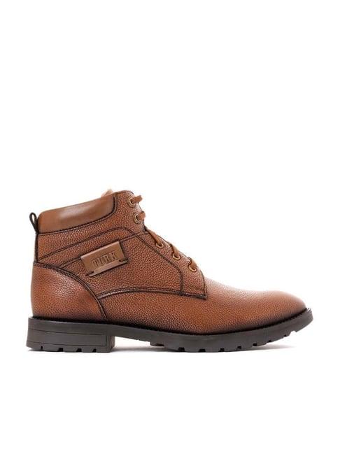 khadim men's tan derby boots