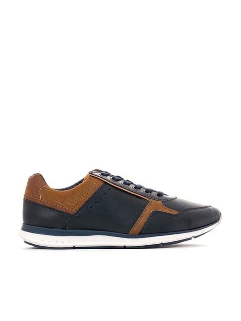 khadim men's navy casual sneakers