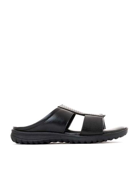 khadim men's black toe ring sandals