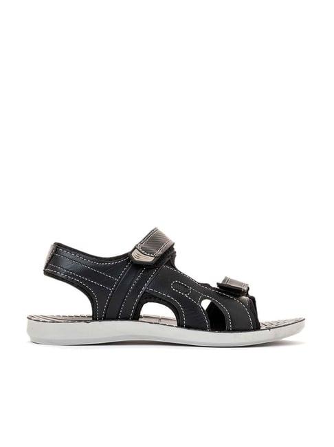 khadim men's black floater sandals