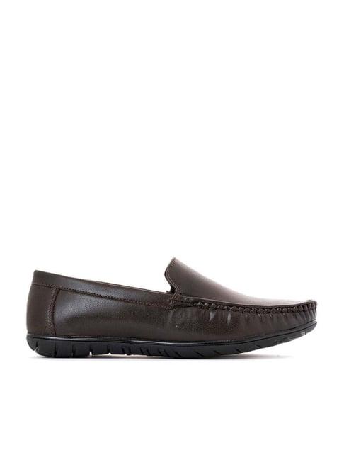 khadim men's brown casual loafers