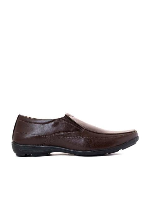 khadim men's brown formal loafers