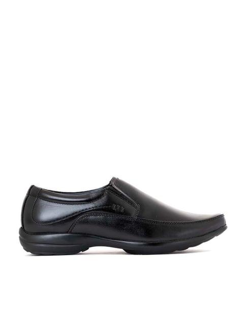 khadim men's black formal loafers