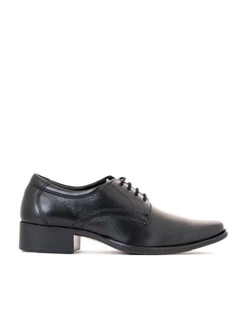 khadim men's black derby shoes