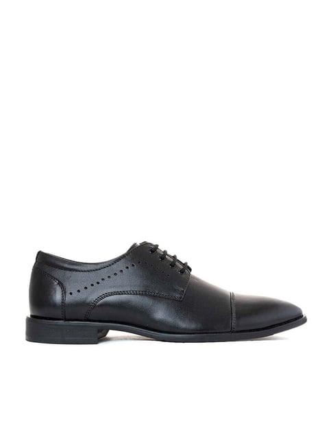 khadim men's black derby shoes