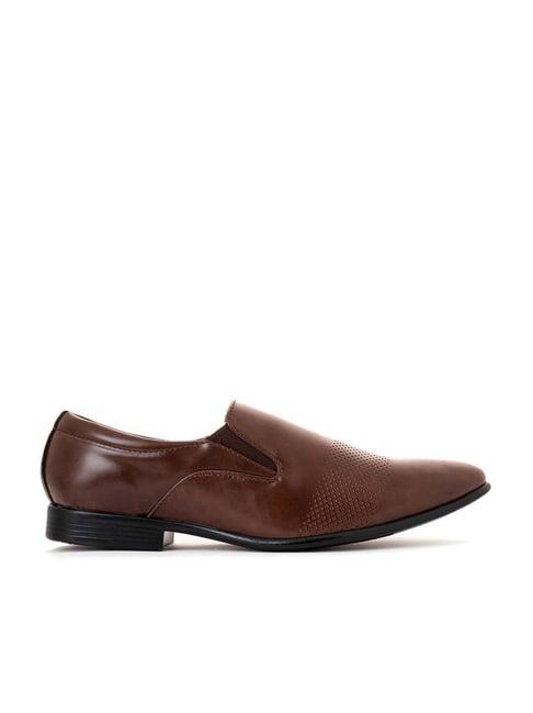 khadim men's brown formal loafers