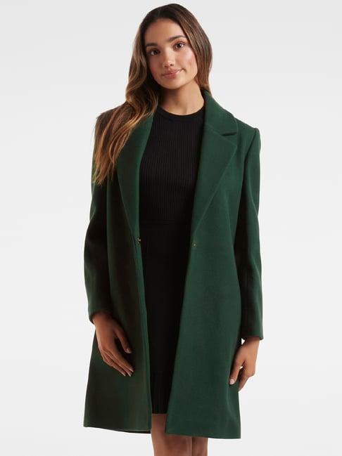 forever new dark green longline coat