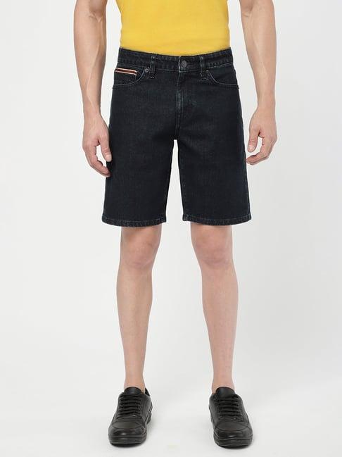 passion dark blue regular fit denim shorts