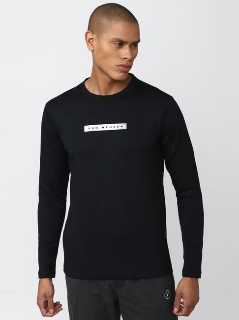 van heusen flex black slim fit t-shirt