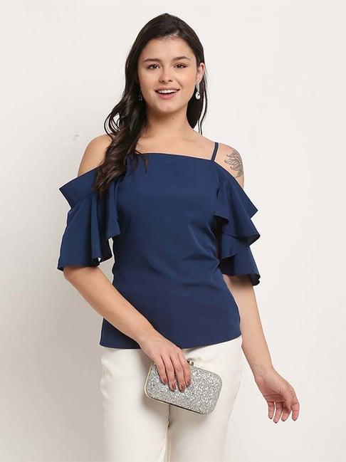 rajnandini navy off shoulder top