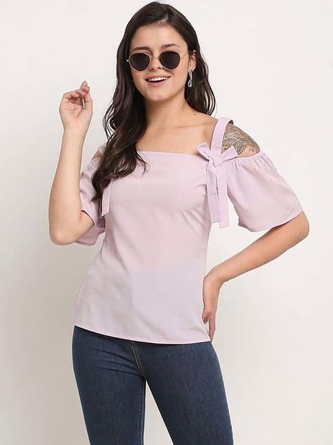 rajnandini purple off shoulder top