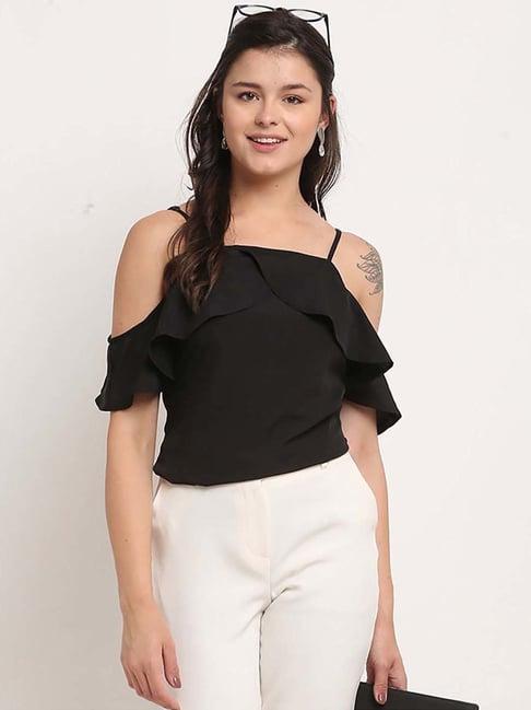 rajnandini black off shoulder top