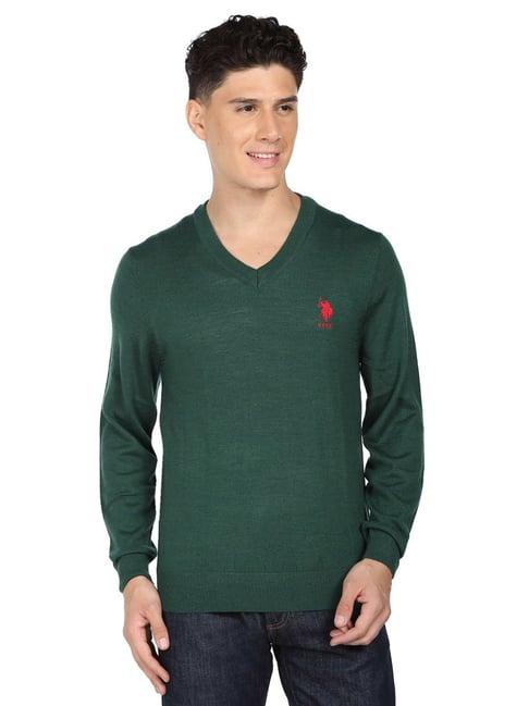 u.s. polo assn. green regular fit sweaters