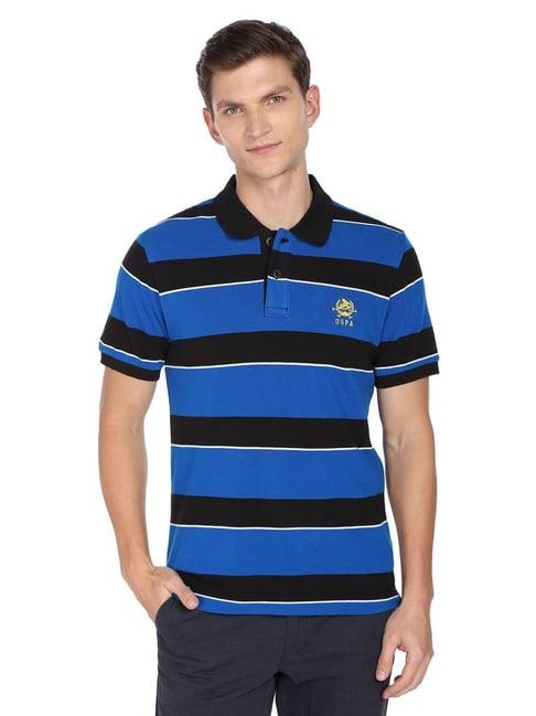 u.s. polo assn. multi cotton regular fit striped polo t-shirt