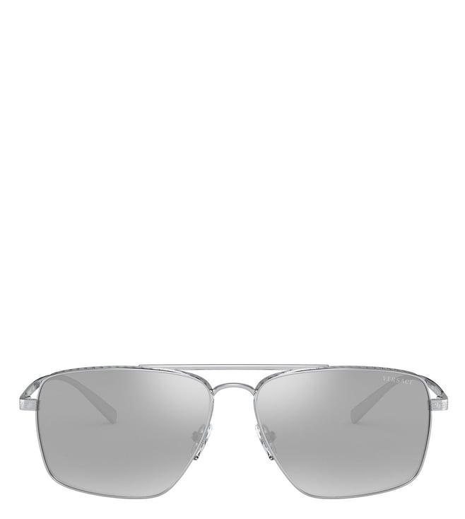 versace silver pop chic rectangular uv protected sunglasses for men