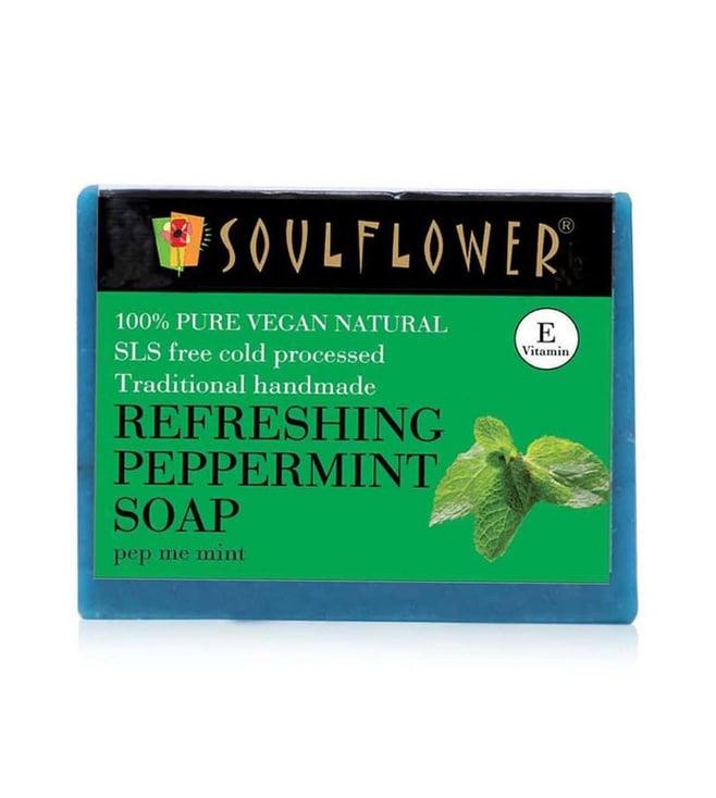 soulflower refreshing peppermint soap - 150 gm