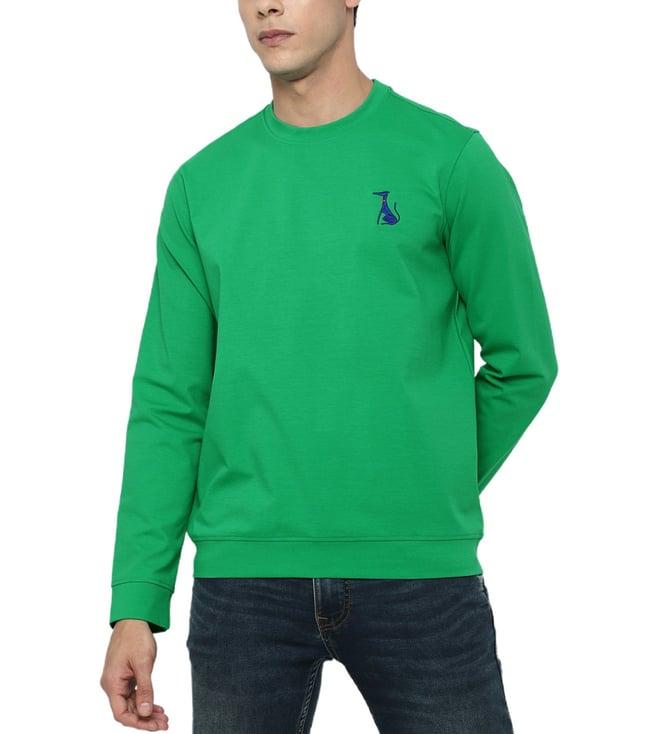 simon carter london green solid regular fit sweatshirt