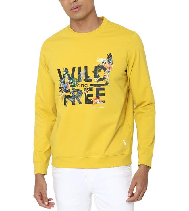 simon carter london yellow graphic regular fit sweatshirt