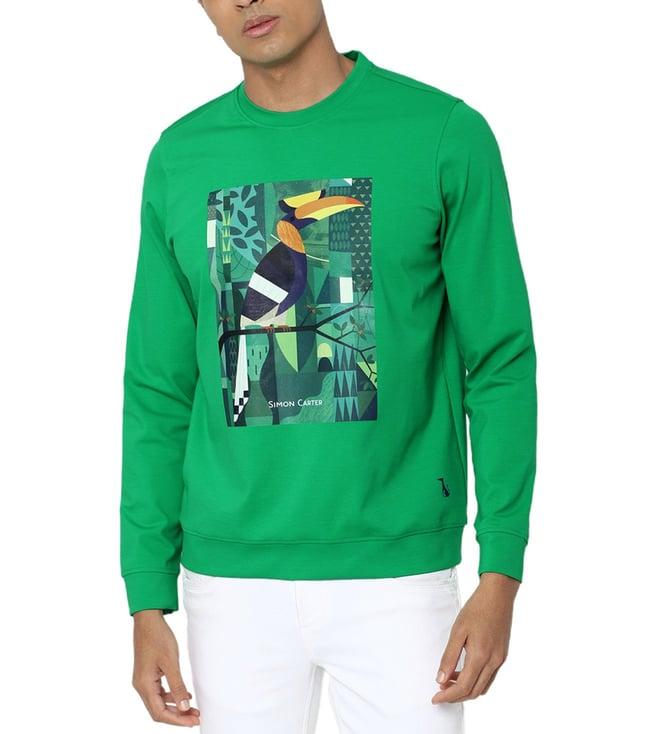 simon carter london green graphic regular fit sweatshirt