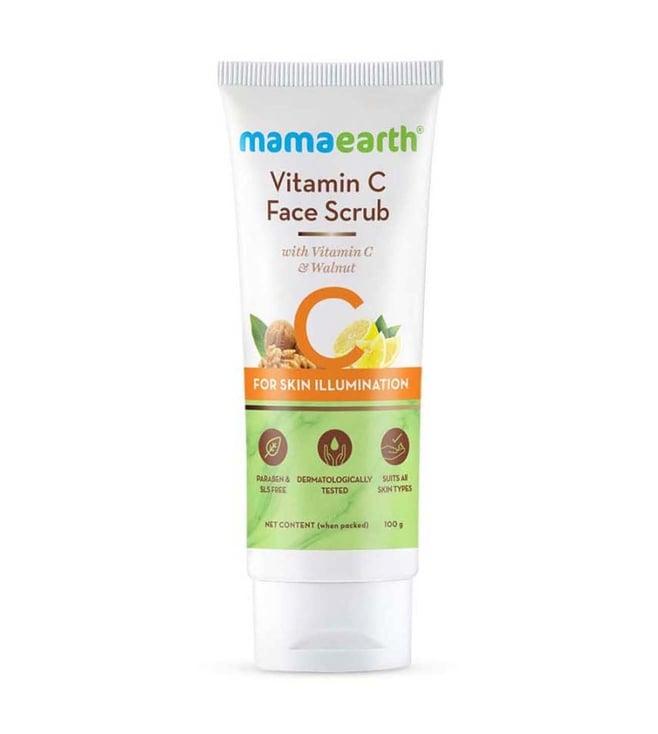 mamaearth vitamin c and walnut face scrub - 100 gm