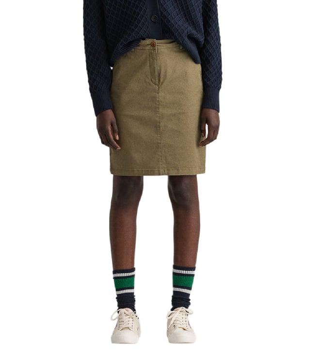 gant green classic slim fit chino skirt