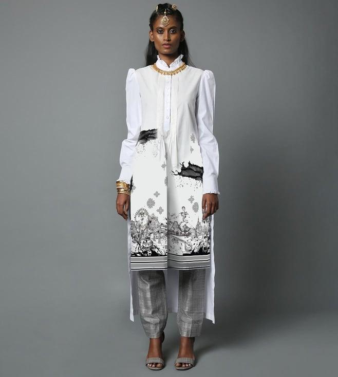 house of three line art kurta - tamil nadu