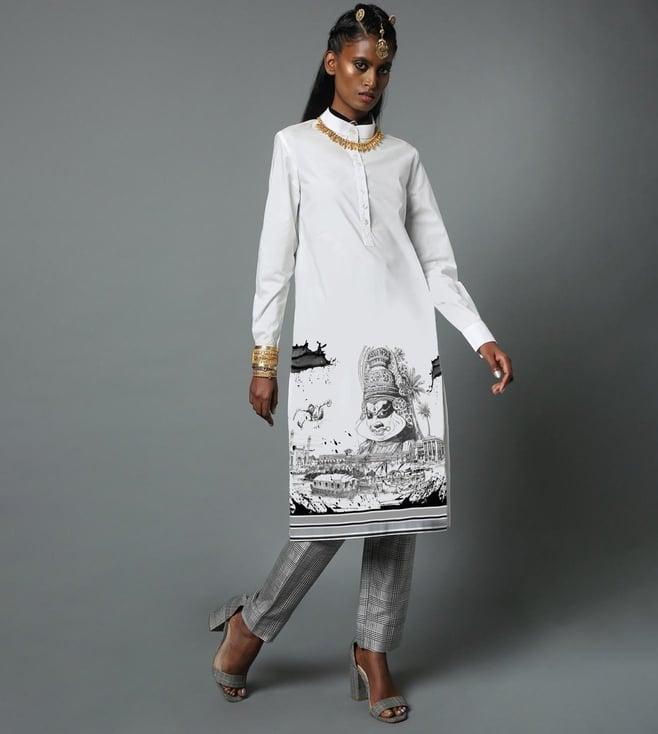 house of three line art kurta - kerala