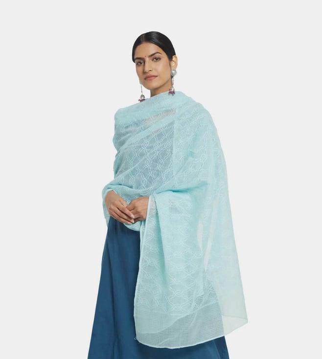 fabindia cotton silk chikankari dupatta