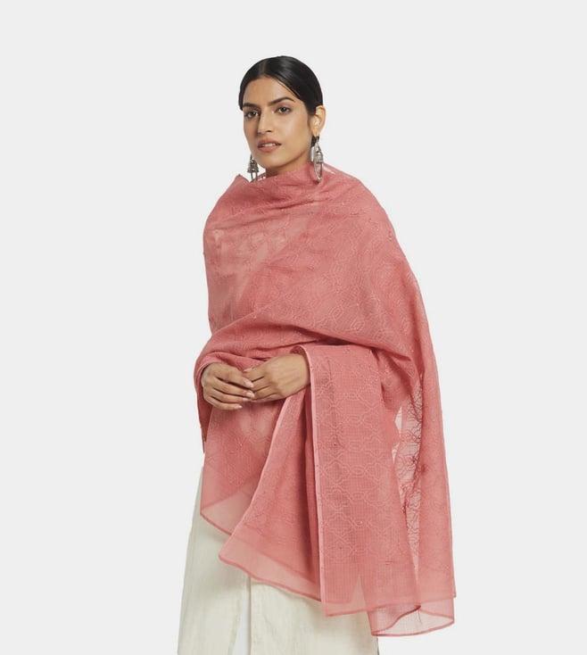 fabindia cotton silk chikankari dupatta